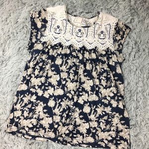 Anthropologie Postage Stamp Short Sleeve Top